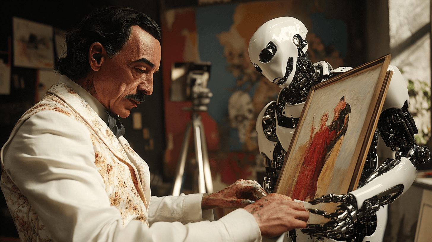 pablo picasso et un robot